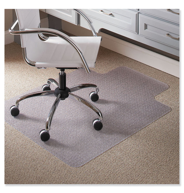 EverLife Light Use Chair Mat for Flat to Low Pile Carpet, Rectangular with Lip, 45 x 53, Clear