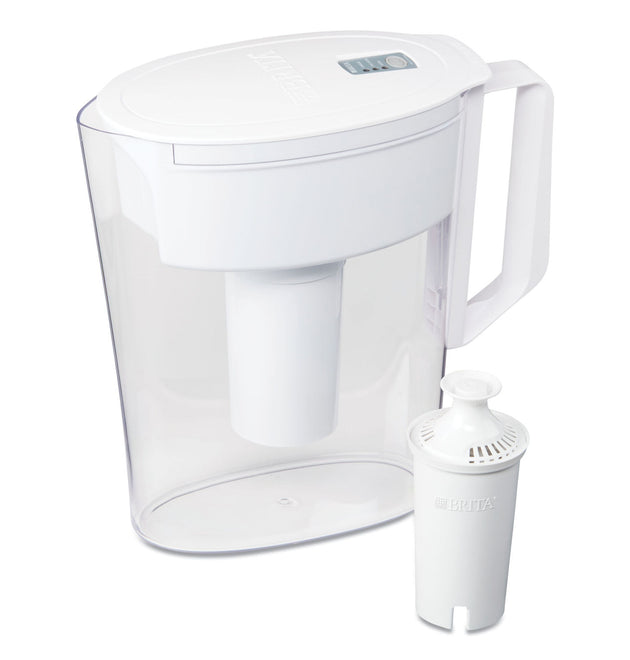 Classic Water Filter Pitcher, 40 oz, 5 Cups, Clear, 2/Carton