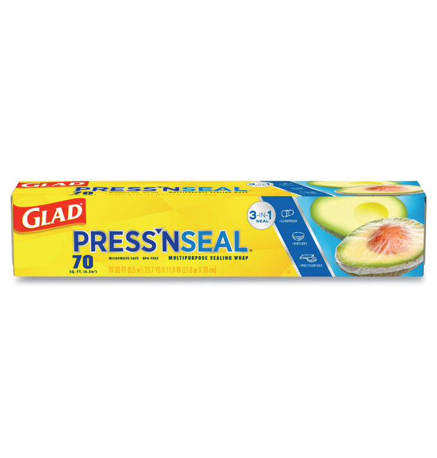 Press'n Seal Food Plastic Wrap, 70 Square Foot Roll, 12 Rolls/Carton