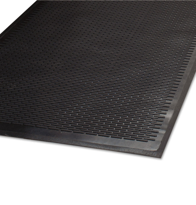 Clean Step Outdoor Rubber Scraper Mat, Polypropylene, 36 x 60, Black