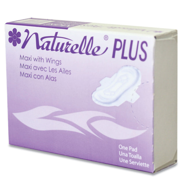 Naturelle Maxi Pads Plus, #4 with Wings, 250 Individually Wrapped/Carton