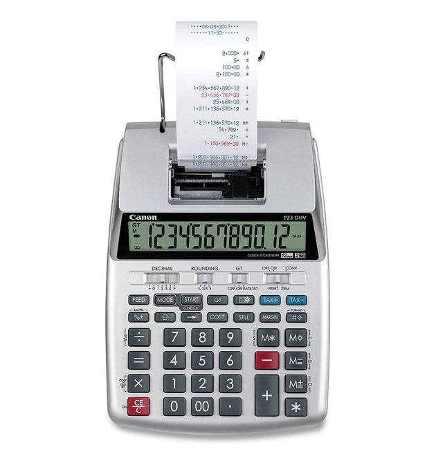 P23-DHV-3 12-Digit Desktop Calculator, Black/Red Print, 2.3 Lines/Sec