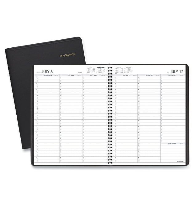 Weekly Appointment Book, 11 x 8.25, Black Cover, 14-Month (July to Aug): 2023 to 2024