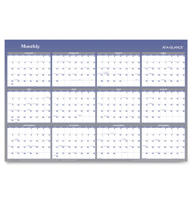 Vertical/Horizontal Erasable Quarterly/Monthly Wall Planner, 32 x 48, 12-Month (Jan to Dec): 2024