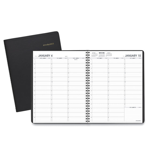 Weekly Appointment Book, 11 x 8.25, Black Cover, 13-Month (Jan to Jan): 2024 to 2025