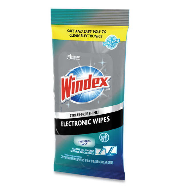 Electronics Cleaner, 1-Ply, 7 x 10, Neutral Scent, White, 25 Wipes