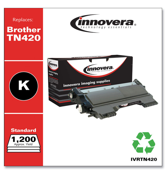 Remanufactured Black Toner, Replacement for TN420, 1,200 Page-Yield