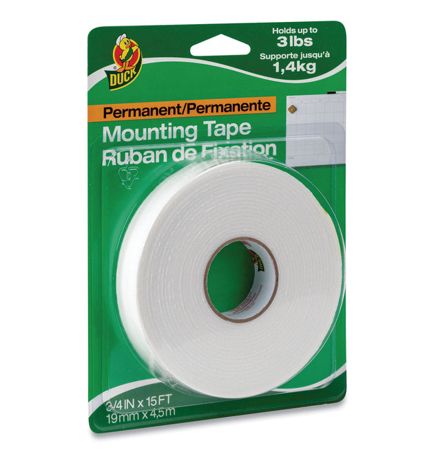 Double-Stick Foam Mounting Tape, Permanent, Holds Up to 2 lbs, 0.75