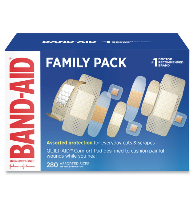 Sheer/Wet Adhesive Bandages, Assorted Sizes, 280/Box