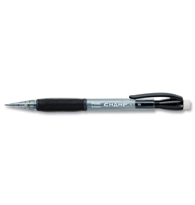 Champ Mechanical Pencil, 0.9 mm, HB (#2), Black Lead, Clear/Black Barrel, Dozen