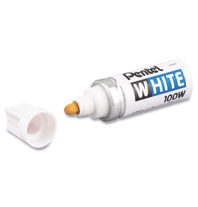 White Permanent Marker, Broad Bullet Tip, White