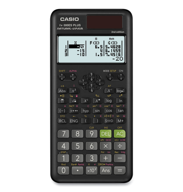 FX-300ES Plus 2nd Edition Scientific Calculator, 16-Digit LCD, Black