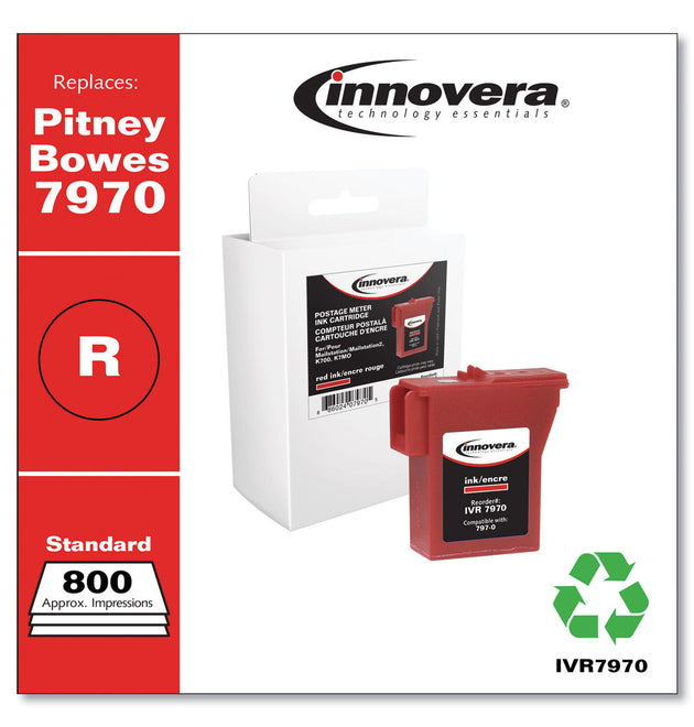 Compatible Red Postage Meter Ink, Replacement for 797-0 (7970), 800 Page-Yield