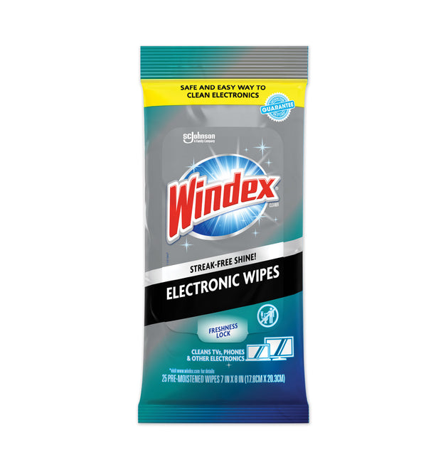 Electronics Cleaner, 1-Ply, 7 x 10, Neutral Scent, White, 25 Wipes