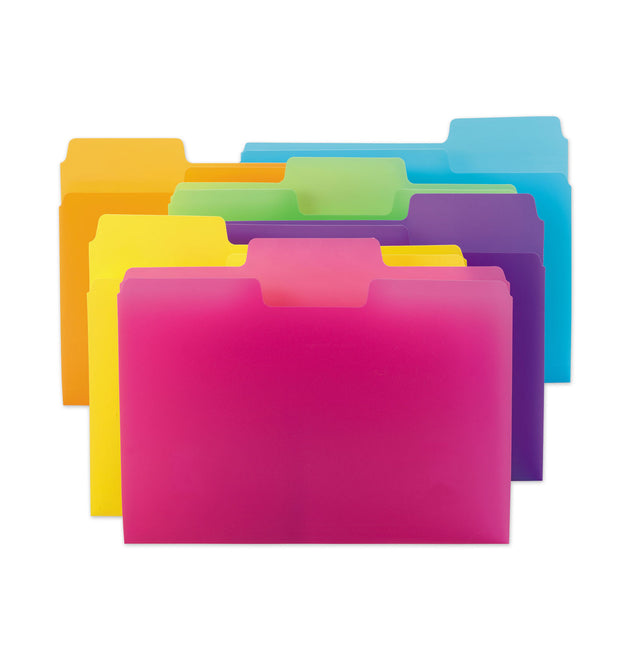 SuperTab Top Tab File Folders, 1/3-Cut Tabs: Assorted, Letter Size, 0.75