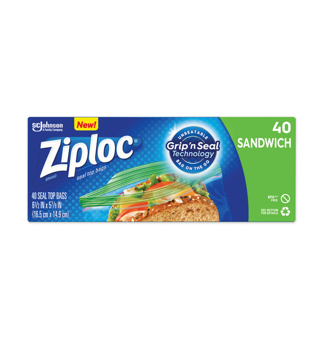 Resealable Sandwich Bags, 1.2 mil, 6.5