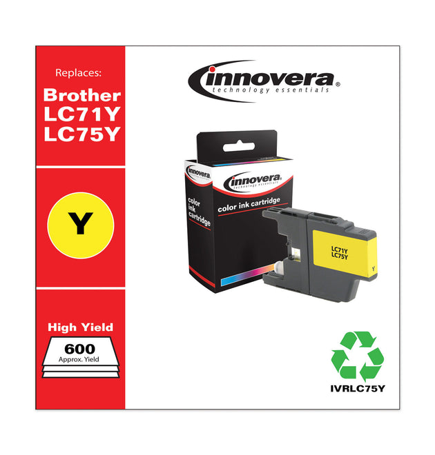 Remanufactured Yellow High-Yield Ink, Replacement for LC75Y, 600 Page-Yield