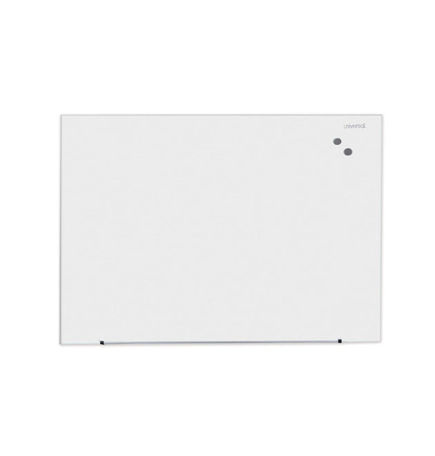 Frameless Magnetic Glass Marker Board, 48 x 36, White Surface