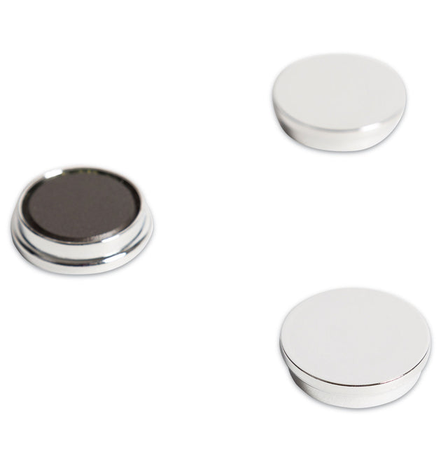 Board Magnets, Circles, Silver, 1.25