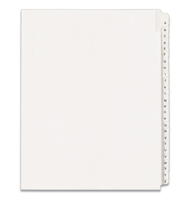 Preprinted Legal Exhibit Side Tab Index Dividers, Allstate Style, 26-Tab, A to Z, 11 x 8.5, White, 1 Set, (1700)