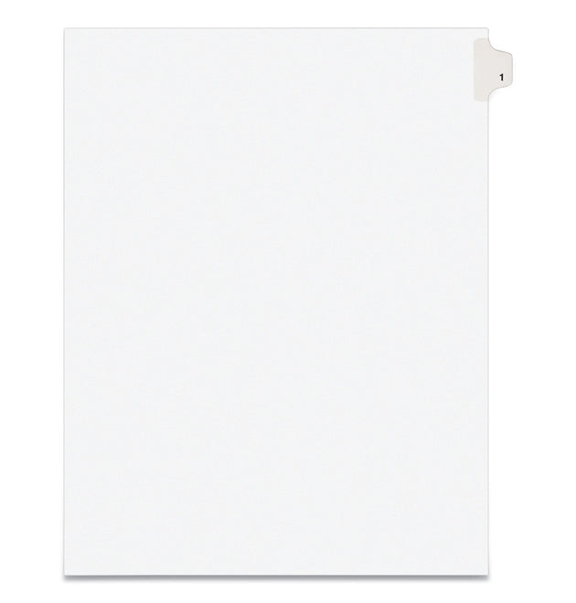 Preprinted Legal Exhibit Side Tab Index Dividers, Avery Style, 10-Tab, 1, 11 x 8.5, White, 25/Pack