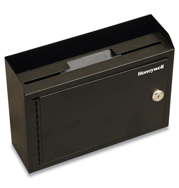 Drop Box Safe with Keys, 9.9 x 3 x 7.1, 0.12 cu ft, Black