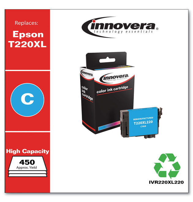 Remanufactured Cyan High-Yield Ink, Replacement for T220XL (T220XL220), 450 Page-Yield