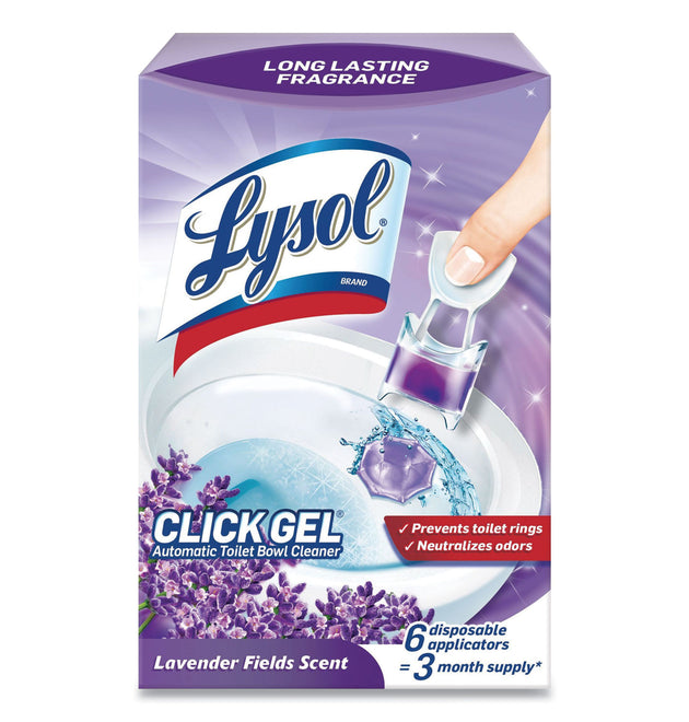 Click Gel Automatic Toilet Bowl Cleaner, Lavender Fields, 6/Box, 4 Boxes/Carton