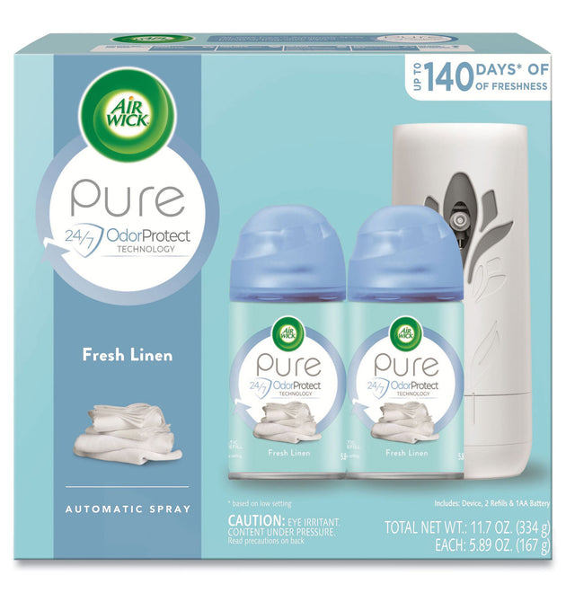 Freshmatic Ultra Automatic Starter Kit, 3.19 x 8.44 x 7.75, White/Gray, Fresh Linen, 4/Carton