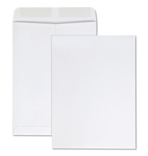 Catalog Envelope, 28 lb Bond Weight Kraft, #10 1/2, Square Flap, Gummed Closure, 9 x 12, White, 100/Box