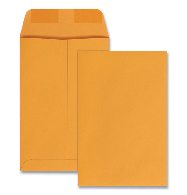 Catalog Envelope, 28 lb Bond Weight Kraft, #1, Square Flap, Gummed Closure, 6 x 9, Brown Kraft, 100/Box