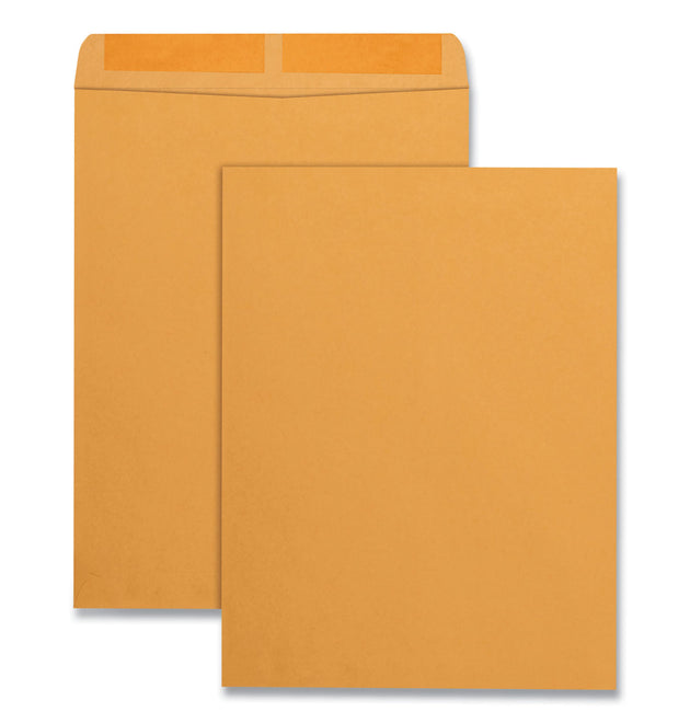 Catalog Envelope, 28 lb Bond Weight Kraft, #13 1/2, Square Flap, Gummed Closure, 10 x 13, Brown Kraft, 100/Box