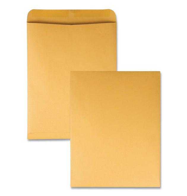 Catalog Envelope, 28 lb Bond Weight Kraft, #15 1/2, Square Flap, Gummed Closure, 12 x 15.5, Brown Kraft, 100/Box