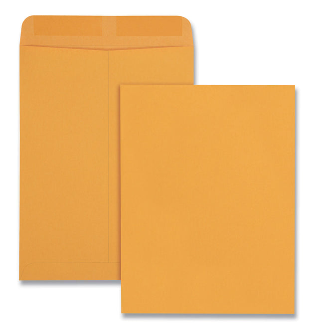 Catalog Envelope, 28 lb Bond Weight Kraft, #10 1/2, Square Flap, Gummed Closure, 9 x 12, Brown Kraft, 100/Box