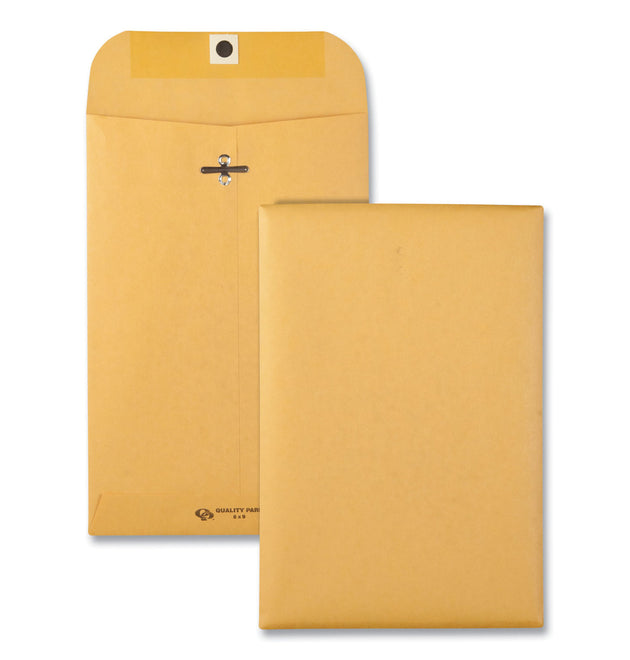 Clasp Envelope, 32 lb Bond Weight Kraft, #1, Square Flap, Clasp/Gummed Closure, 6 x 9, Brown Kraft, 100/Box