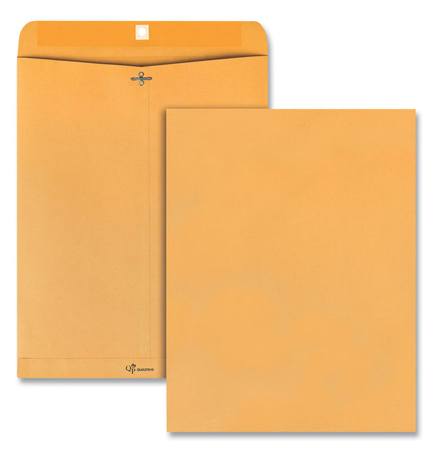 Clasp Envelope, 32 lb Bond Weight Kraft, #15 1/2, Square Flap, Clasp/Gummed Closure, 12 x 15.5, Brown Kraft, 100/Box