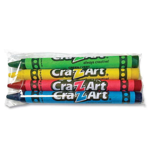 Washable Crayons, Assorted, 4/Pack