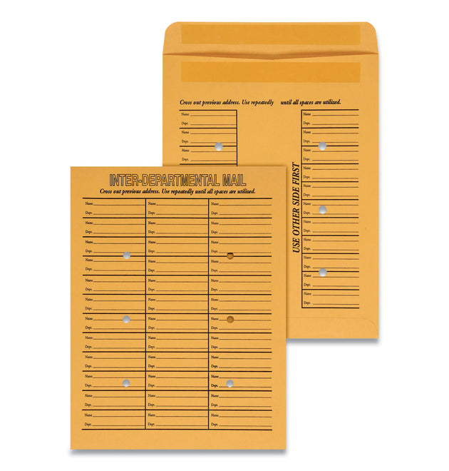 Deluxe Interoffice Press and Seal Envelopes, #97, Two-Sided Three-Column Format, 10 x 13, Brown Kraft, 100/Box