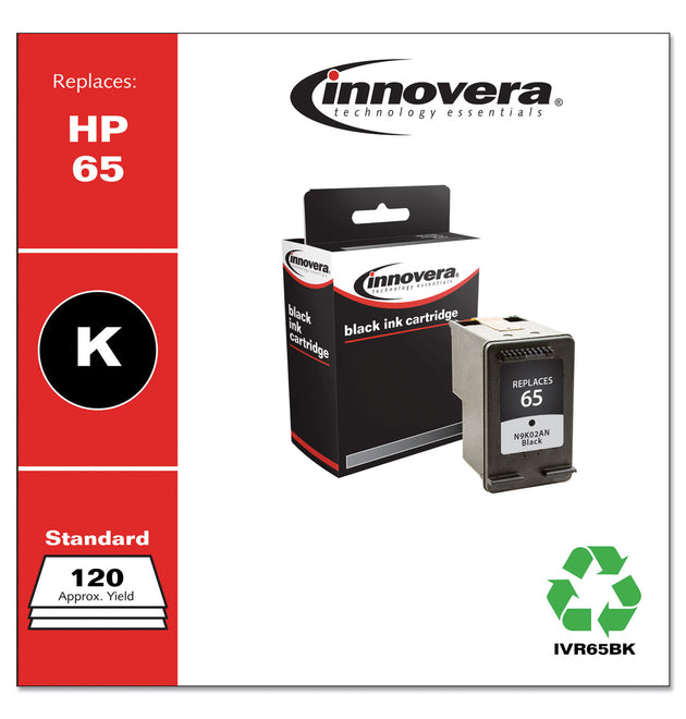 Remanufactured Black Ink, Replacement for 65 (N9K02AN), 120 Page-Yield