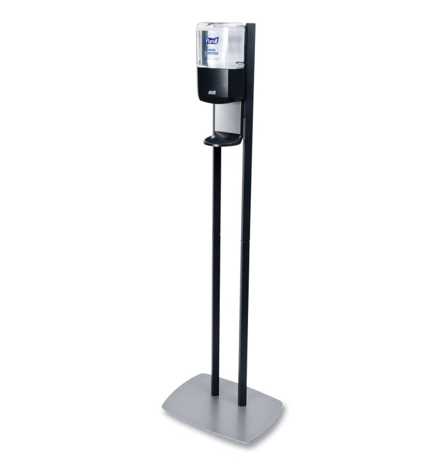 ES6 Hand Sanitizer Floor Stand with Dispenser, 1,200 mL, 13.5 x 5 x 28.5, Graphite/Silver