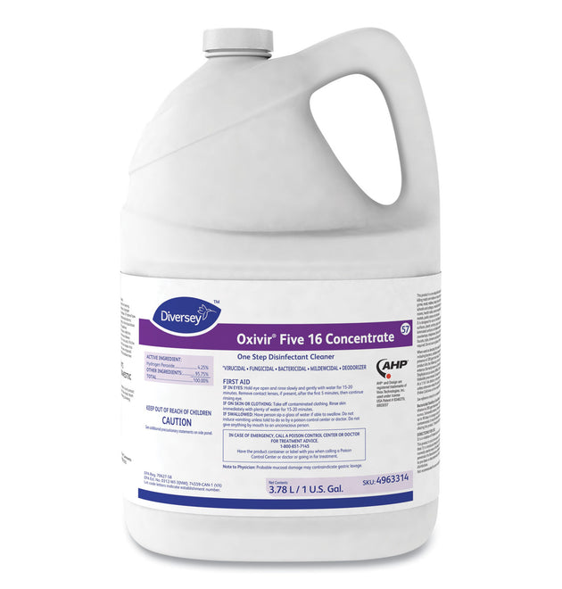 Five 16 One-Step Disinfectant Cleaner, 1 gal Bottle, 4/Carton