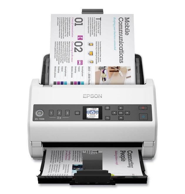 DS-730N Network Color Document Scanner, 600 dpi Optical Resolution, 100-Sheet Duplex Auto Document Feeder