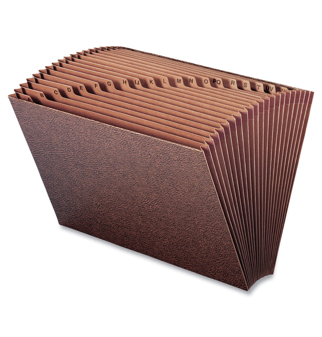 TUFF Expanding Open-Top Stadium File, 21 Sections, 1/21-Cut Tabs, Legal Size, Redrope