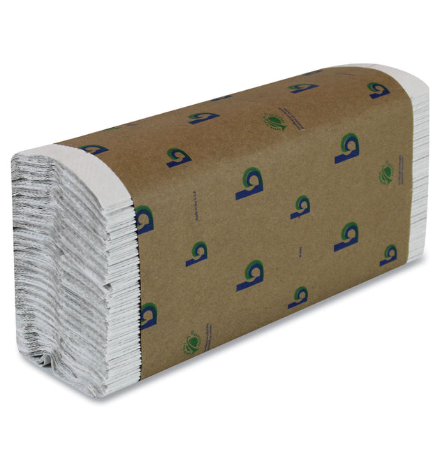 Boardwalk Green C-Fold Towels, 1-Ply, 10.13 x 12.75, Natural White, 150/Pack, 16 Packs/Carton