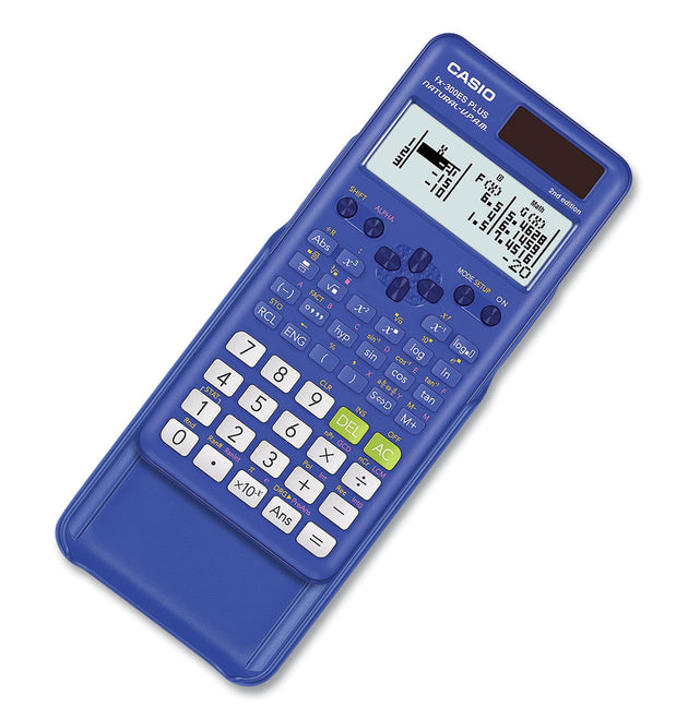 FX-300ES Plus 2nd Edition Scientific Calculator, 16-Digit LCD, Blue