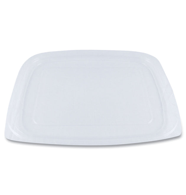 PLA Rectangular Deli Container Lids, 6.5 x 7.5 x 0.3, Clear, Plastic, 600/Carton