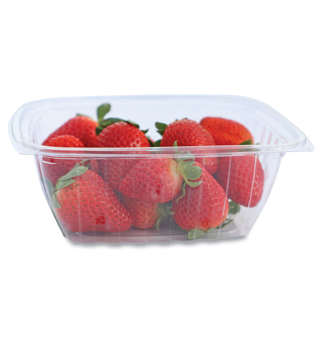 PLA Rectangular Deli Containers, 32 oz, 6.1 x 7.6 x 2.8, Clear, Plastic, 600/Carton