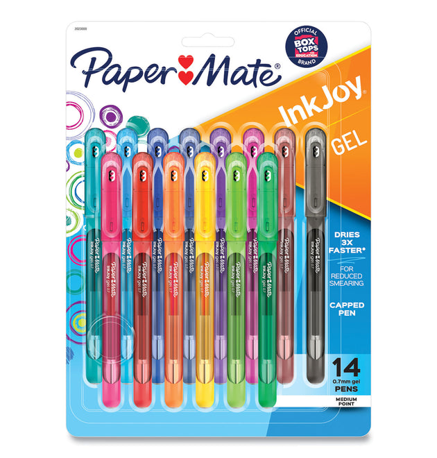 InkJoy Gel Pen, Stick, Medium 0.7 mm, Assorted Ink and Barrel Colors, 14/Pack