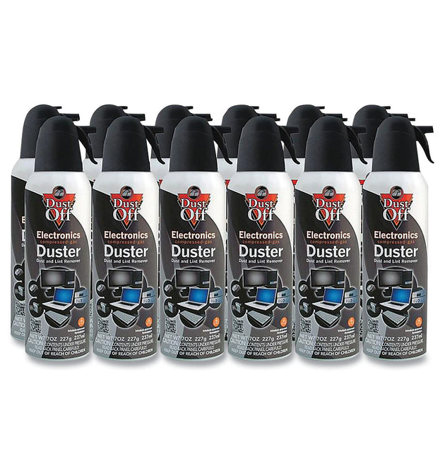 Disposable Compressed Air Duster, 7 oz Can, Dozen