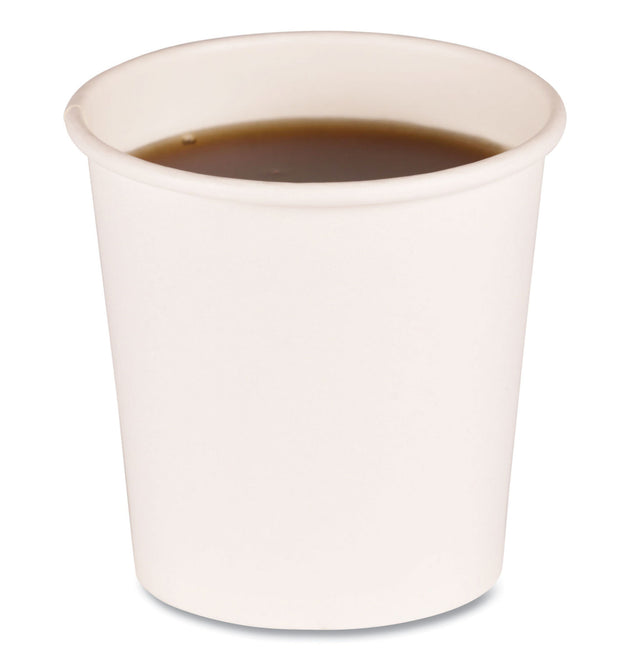 Paper Hot Cups, 4 oz, White, 50 Cups/Sleeve, 20 Sleeves/Carton